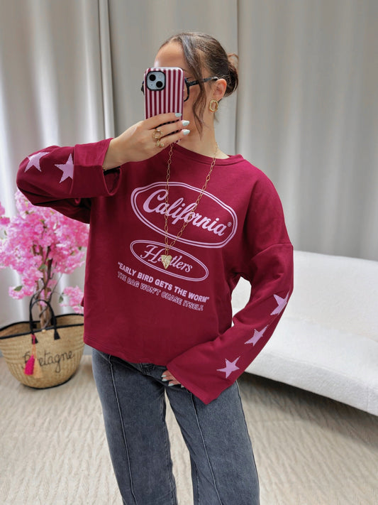 T-shirt CALIFORNIA bordeaux