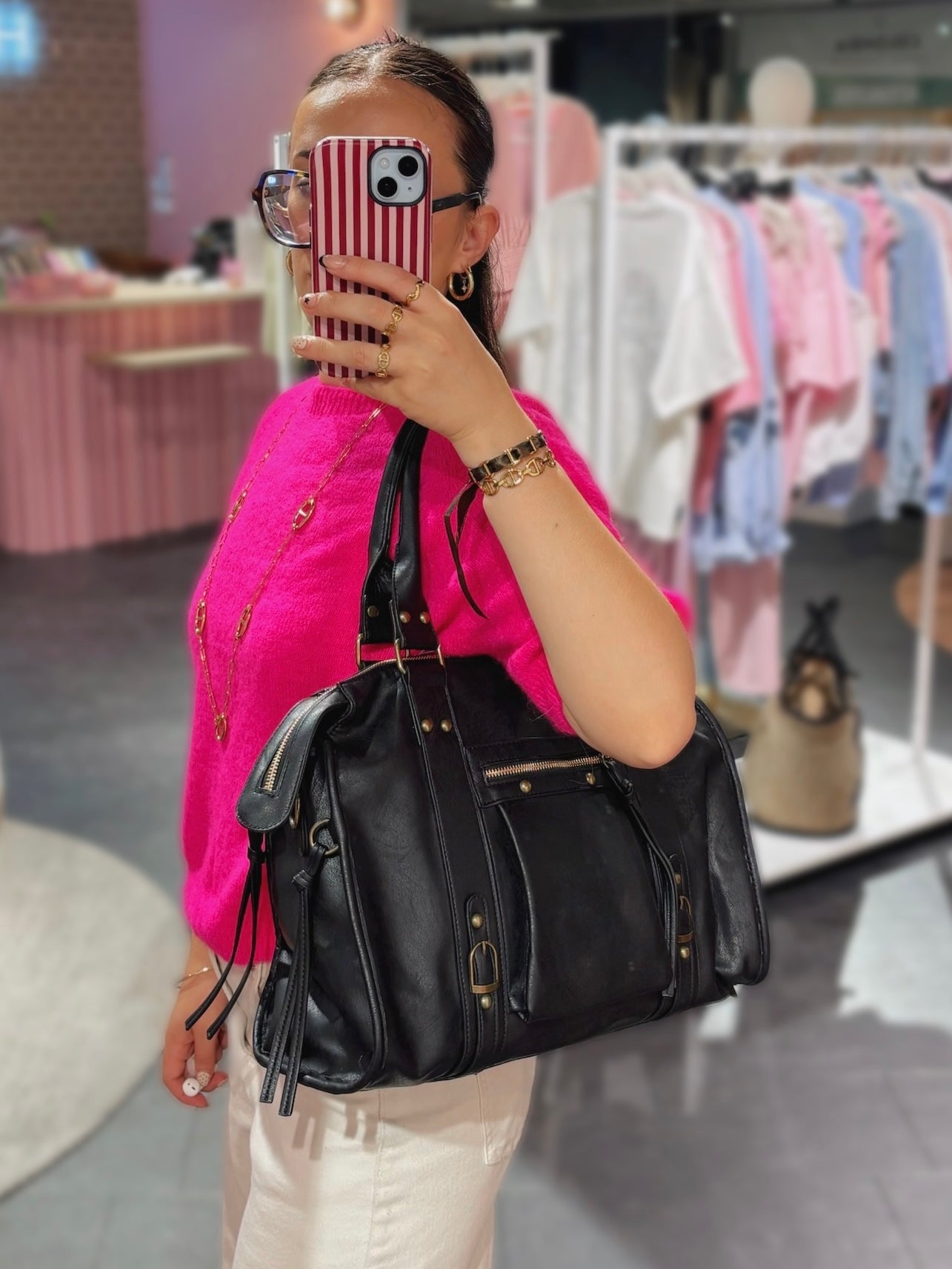 Sac MONACO noir brossé synthétique