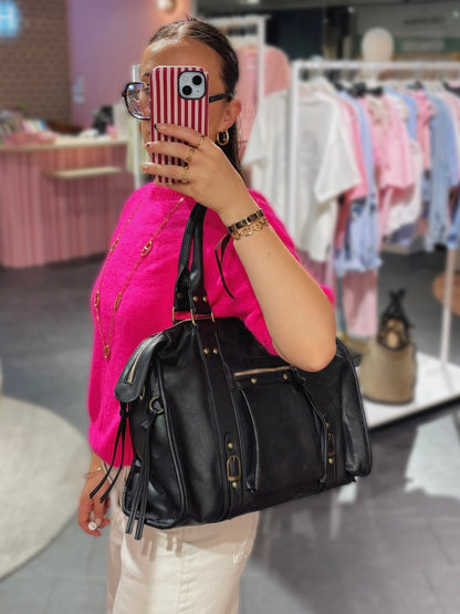 Sac MONACO noir brossé synthétique