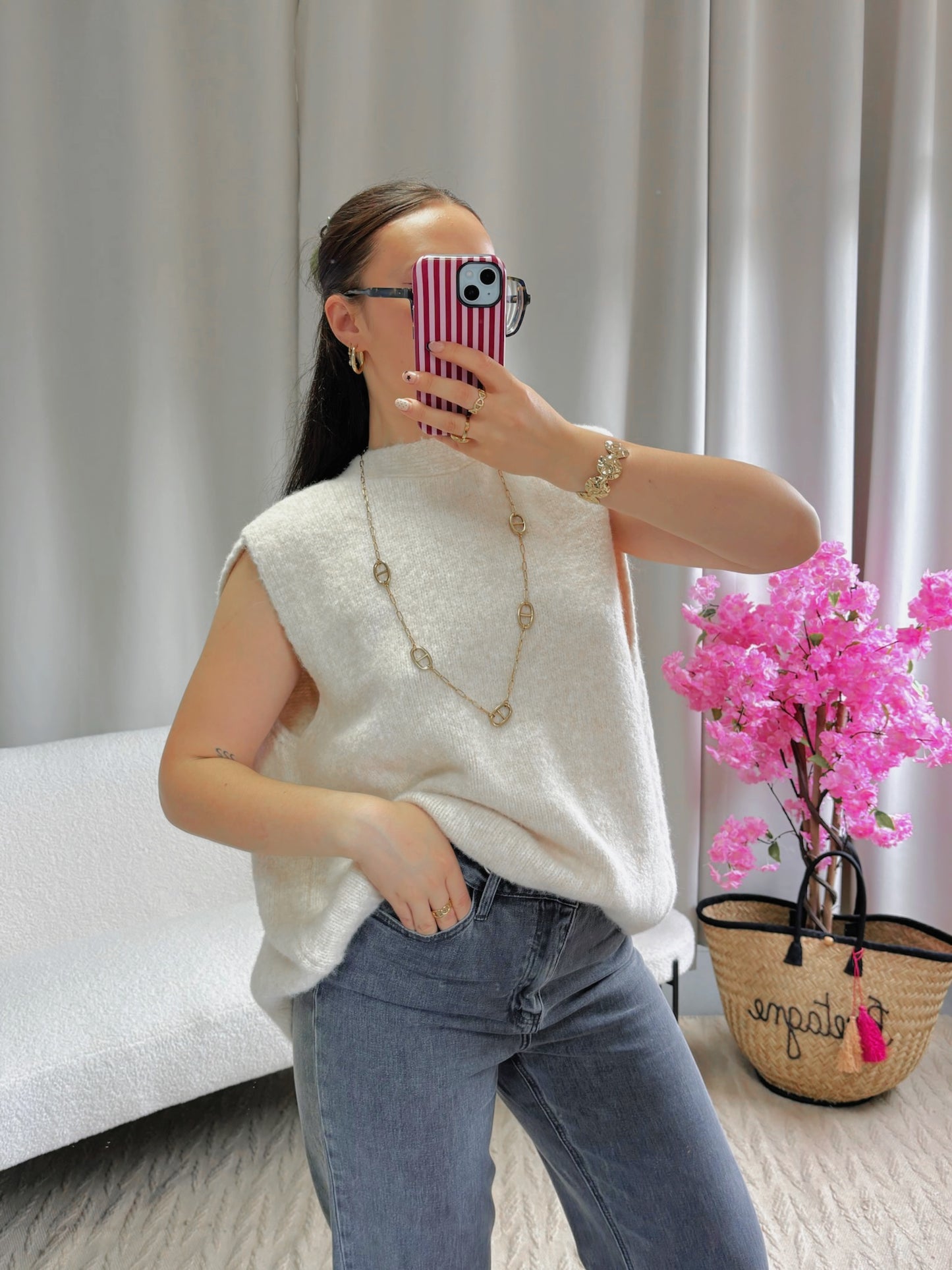 Pull dos nu SIENNA beige