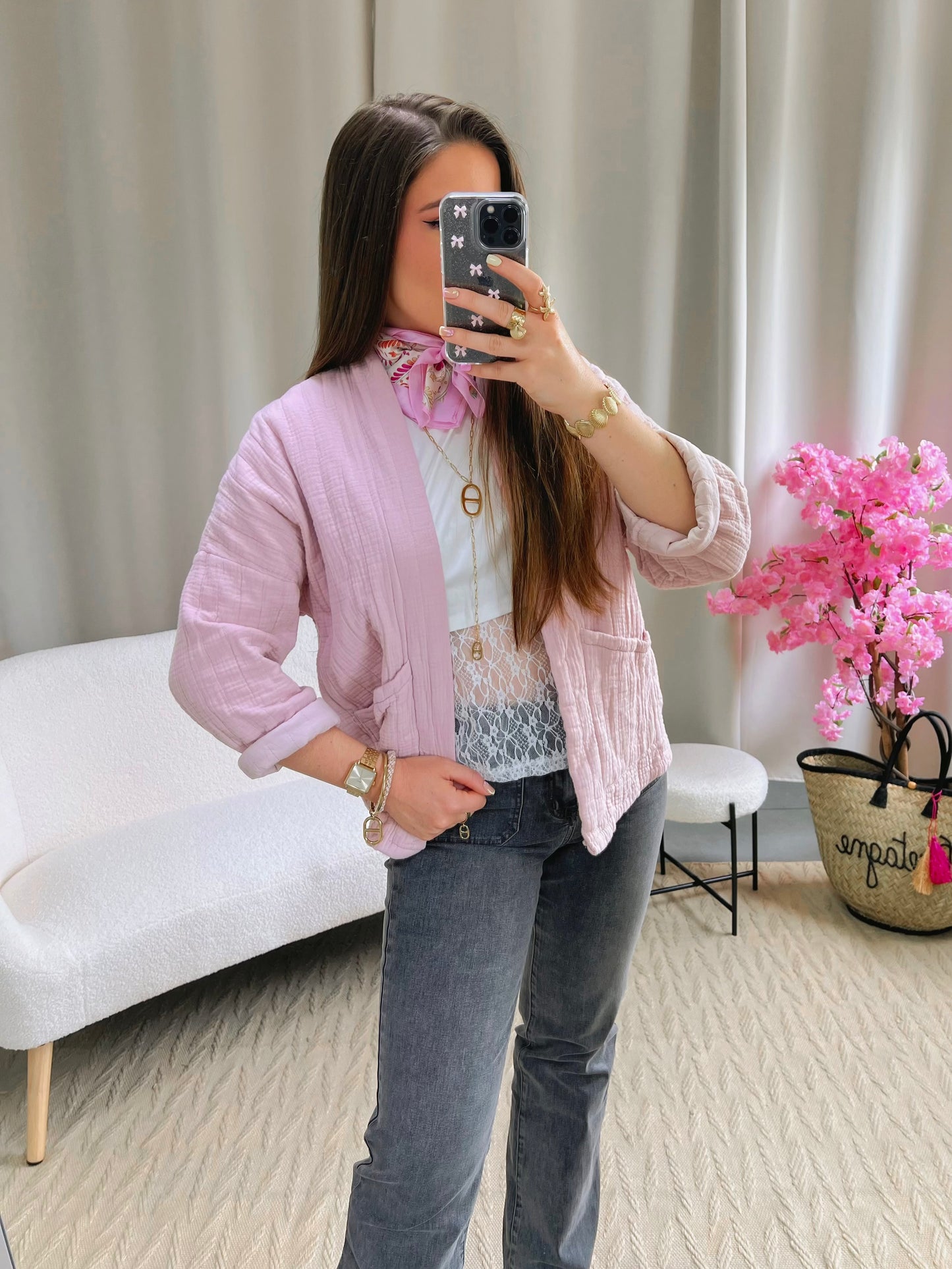 Veste ALBA rose pâle