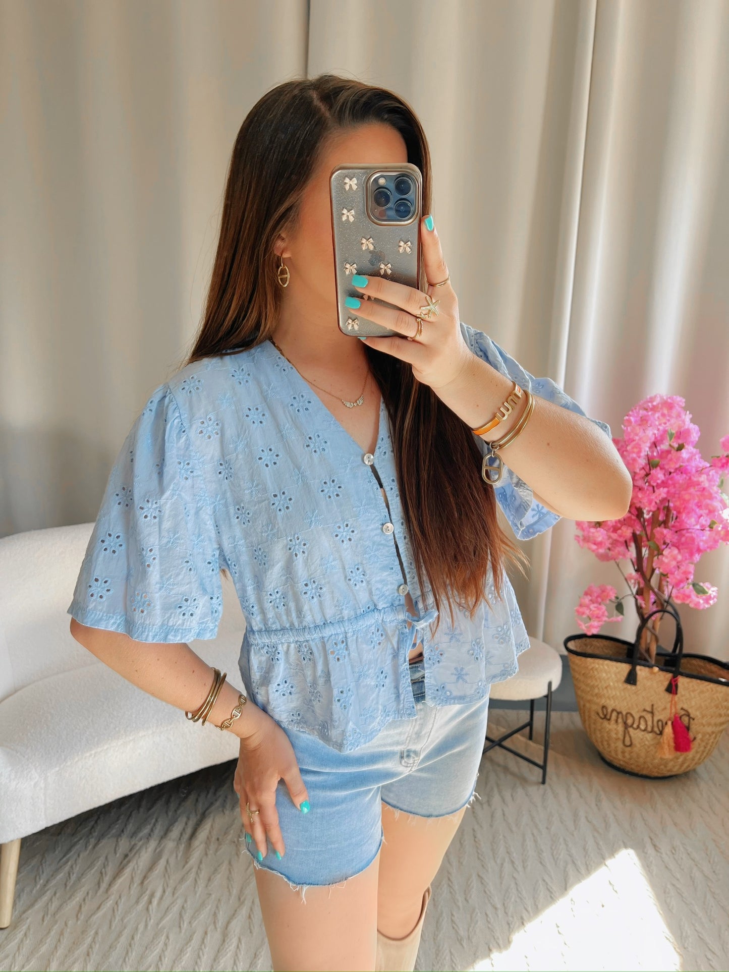 Top JULIA bleu ciel