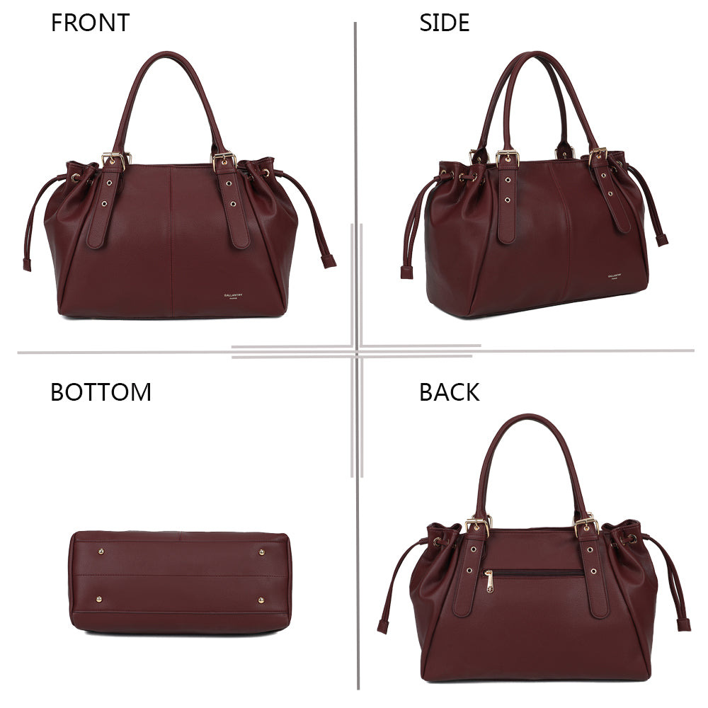 Sac STUD bordeaux grainé synthétique