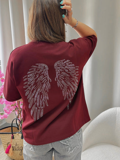 T-shirt ANGEL bordeaux