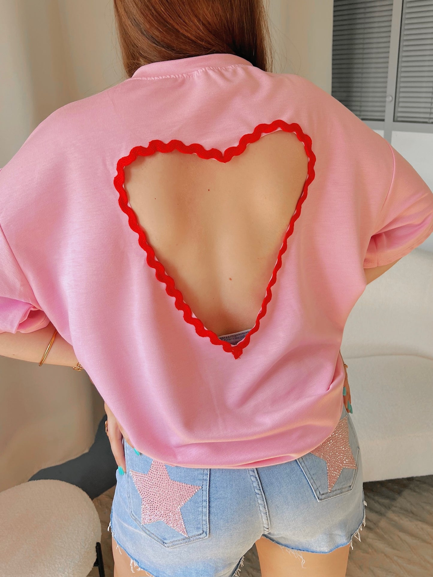 T-shirt CŒUR rose