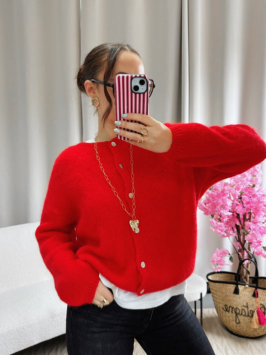 Cardigan COZY rouge