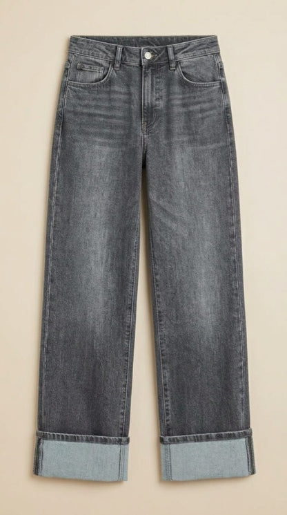 Jean wide leg LILY gris foncé