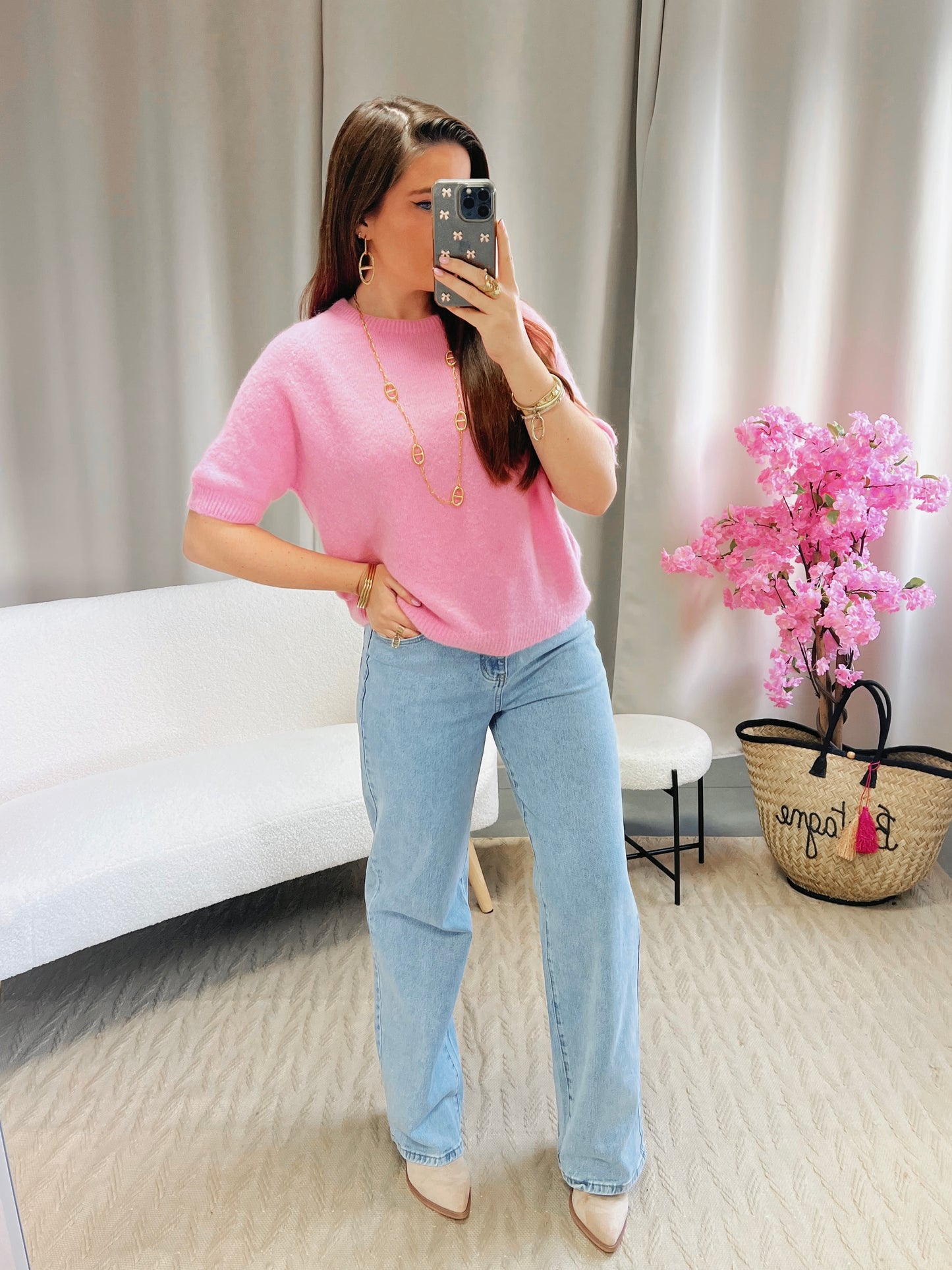 Pull MAËLYS rose clair