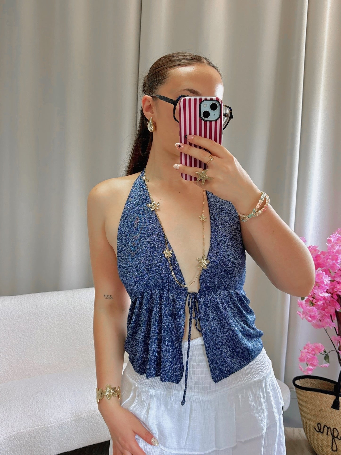 Top PAOLA bleu marine