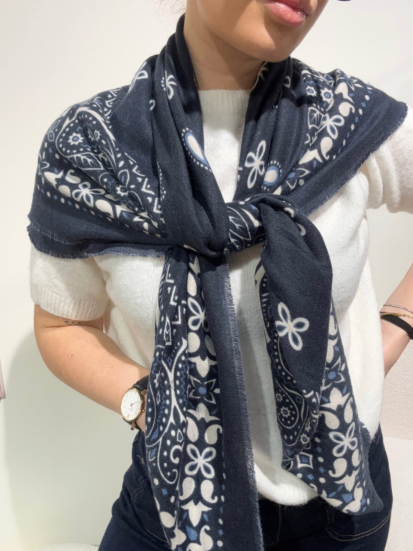 Foulard bandana bleu marine