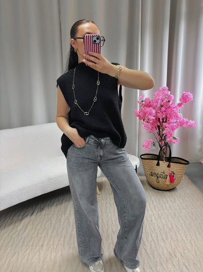 Pull dos nu SIENNA noir