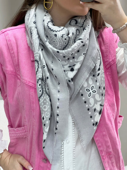 Foulard bandana gris