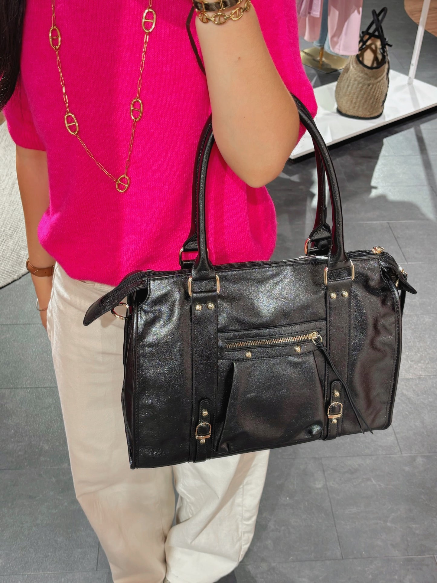 Sac MONACO noir irisé synthétique