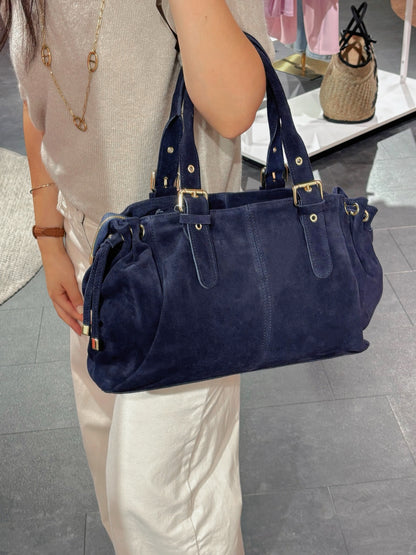 Sac GEREL daim bleu marine GRAND modèle