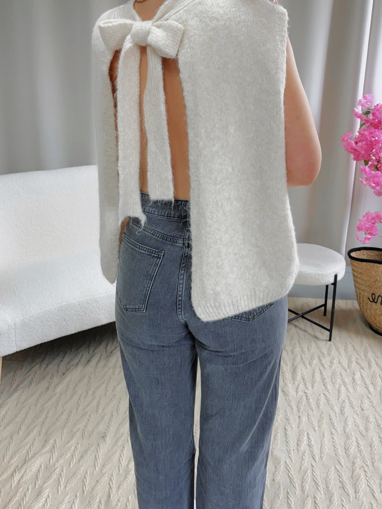 Pull dos nu SIENNA beige