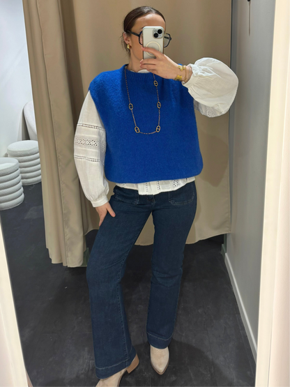 Pull LIVIA bleu électrique