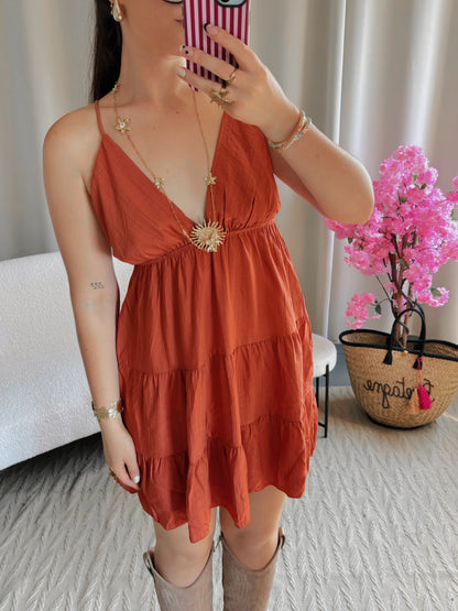 Robe SOLEIL courte terracotta