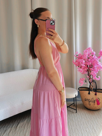 Robe SOLEIL longue rose