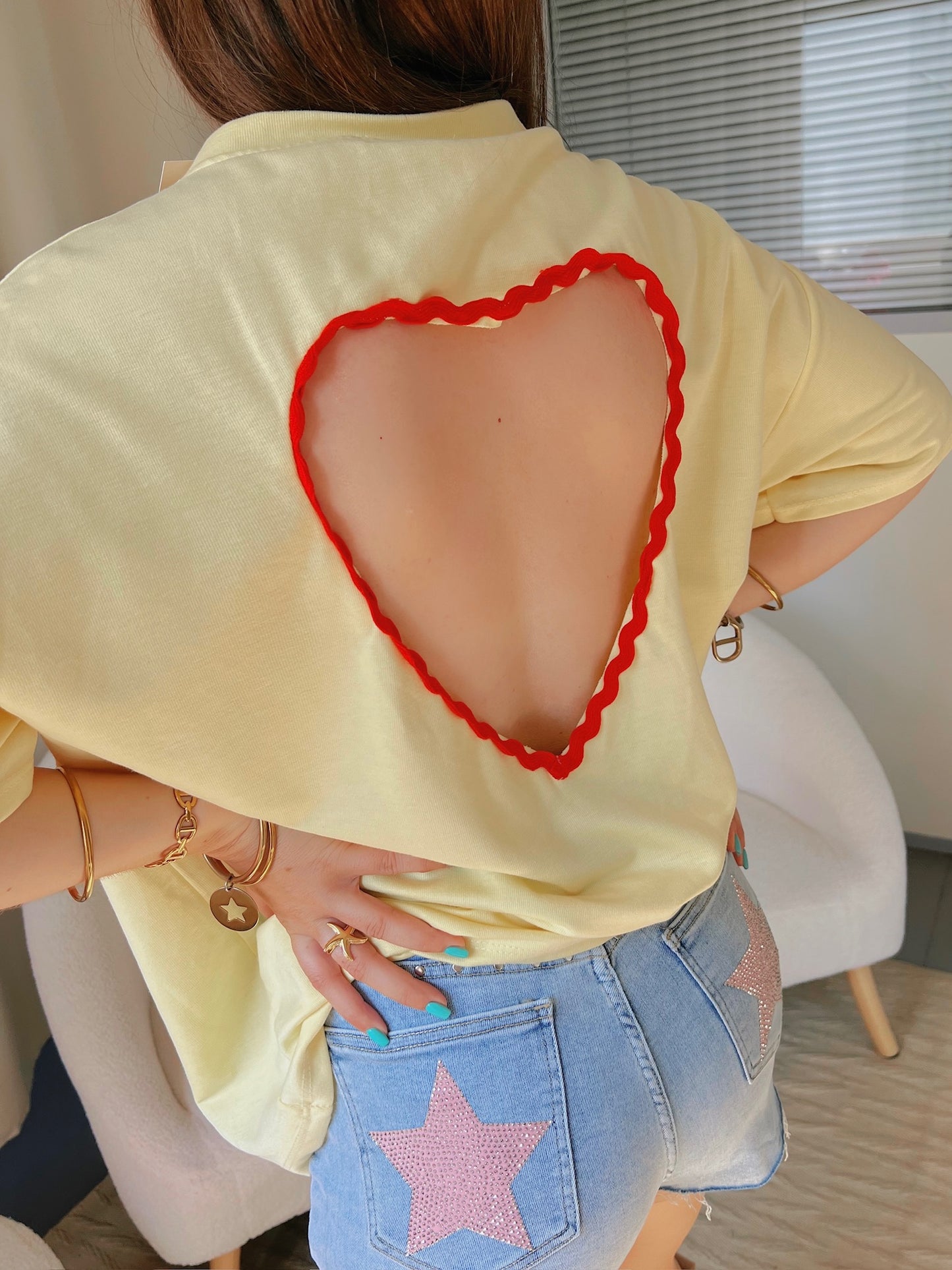 T-shirt CŒUR jaune
