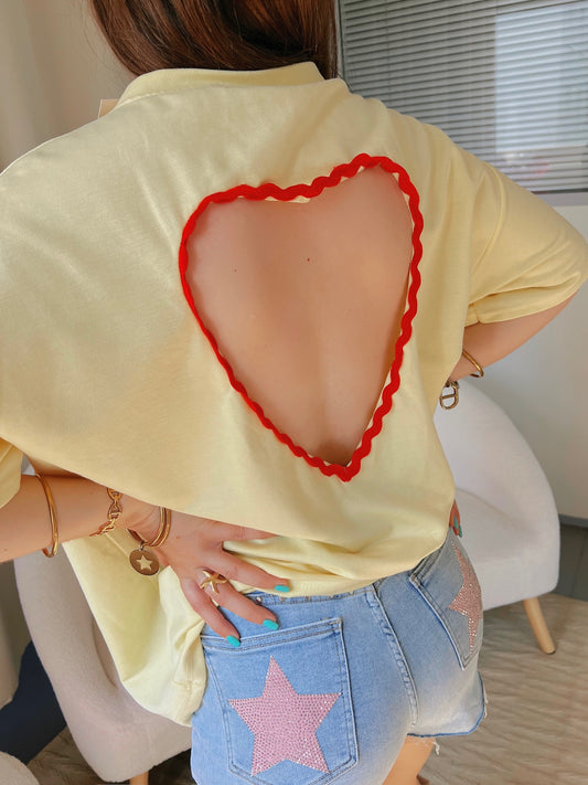 T-shirt CŒUR jaune