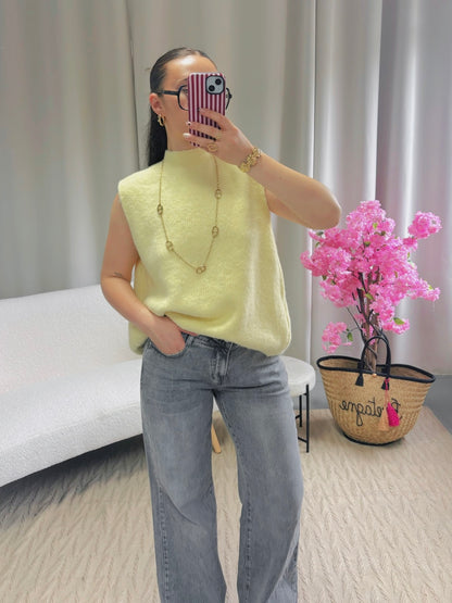 Pull dos nu SIENNA jaune