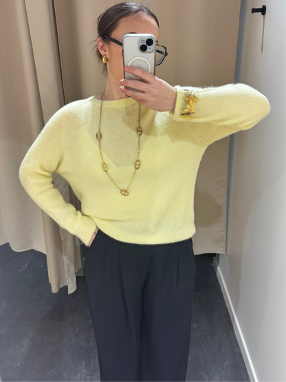 Pull MAËLYS jaune manches longues