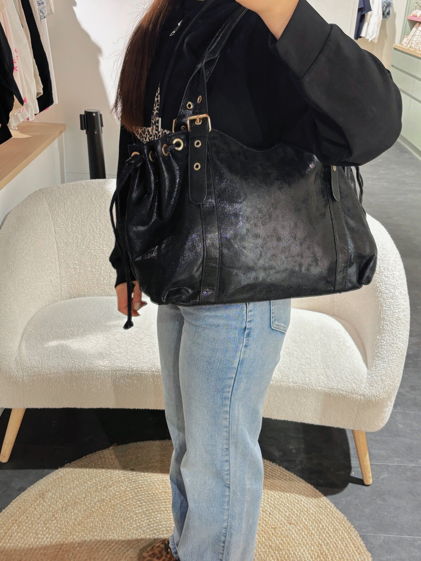 Sac BROOKLYN noir irisé synthétique