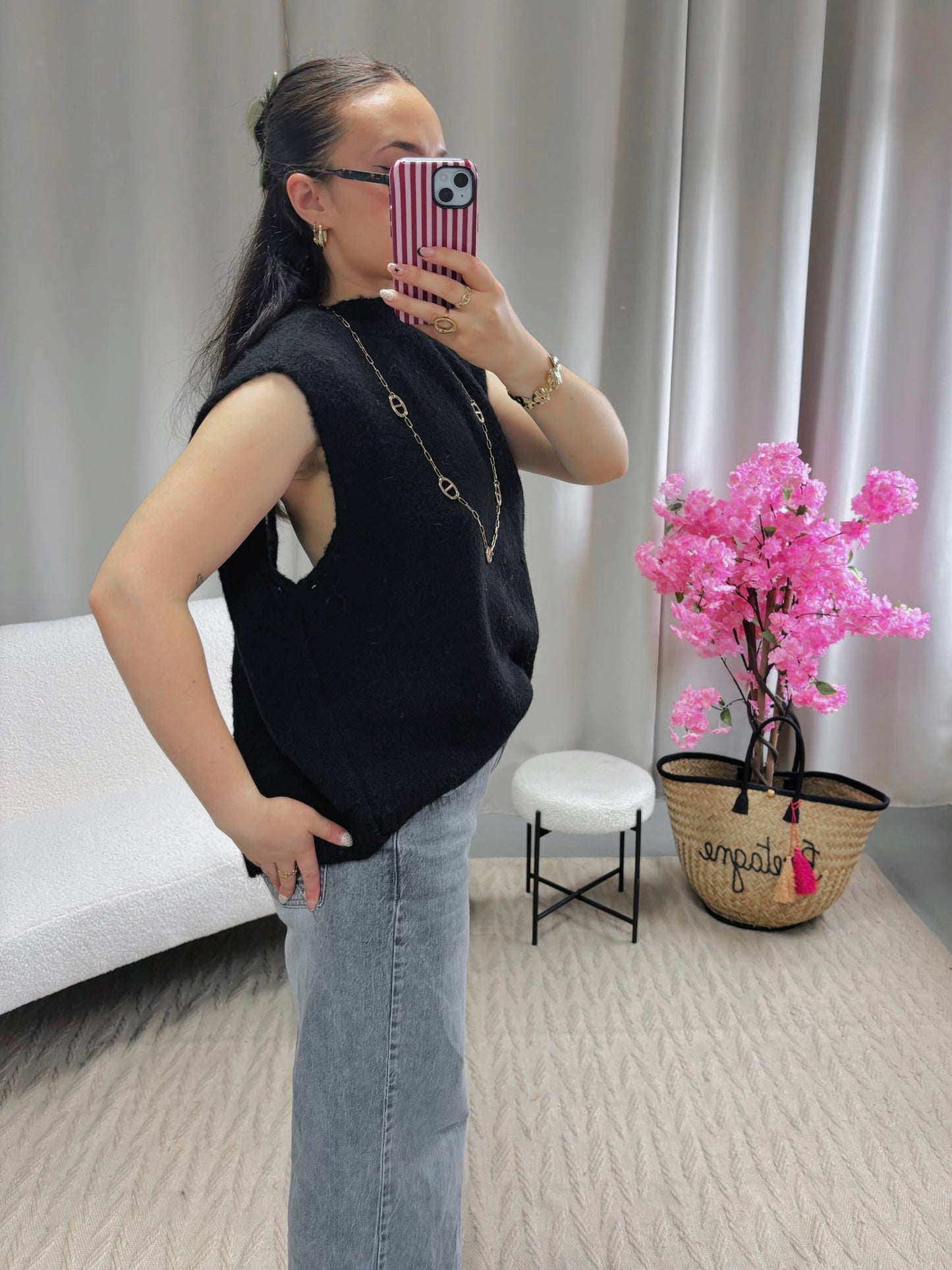 Pull dos nu SIENNA noir