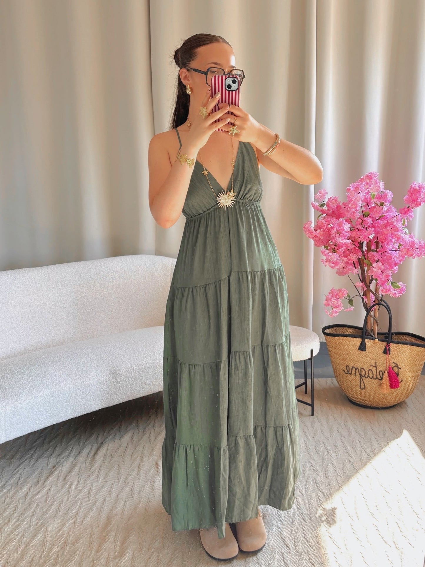 Robe SOLEIL longue kaki