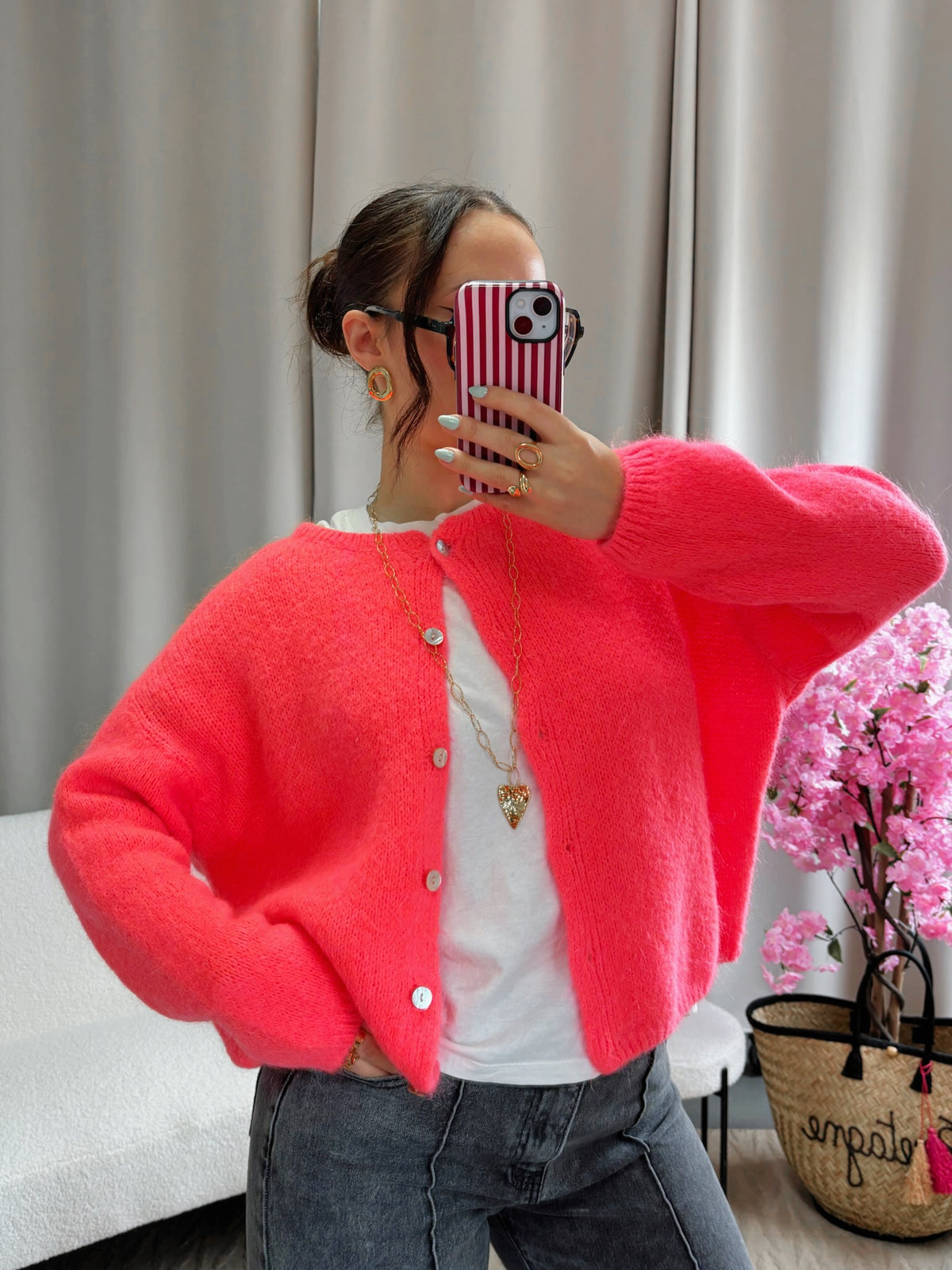 Cardigan COZY corail