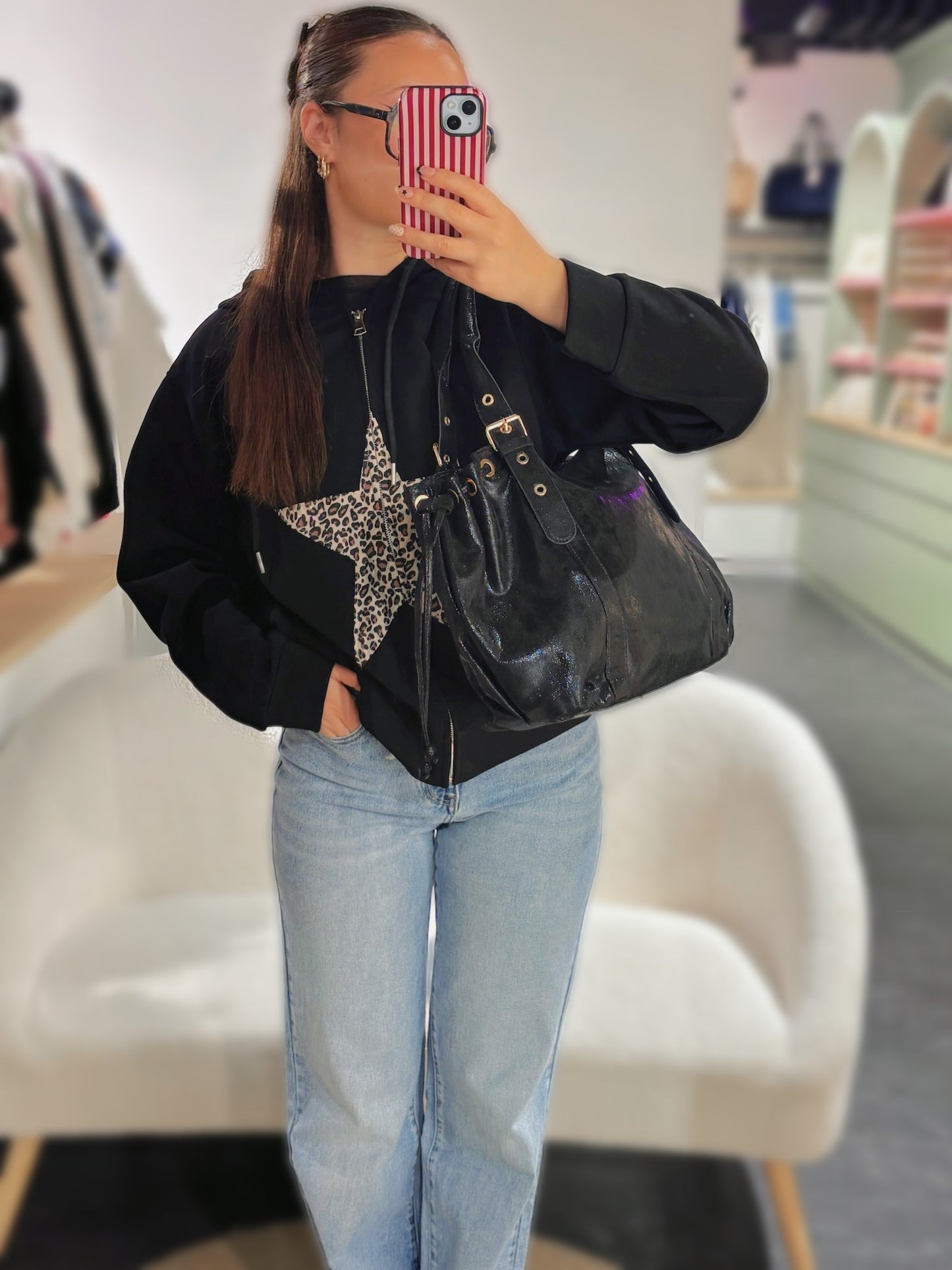 Sac BROOKLYN noir irisé synthétique