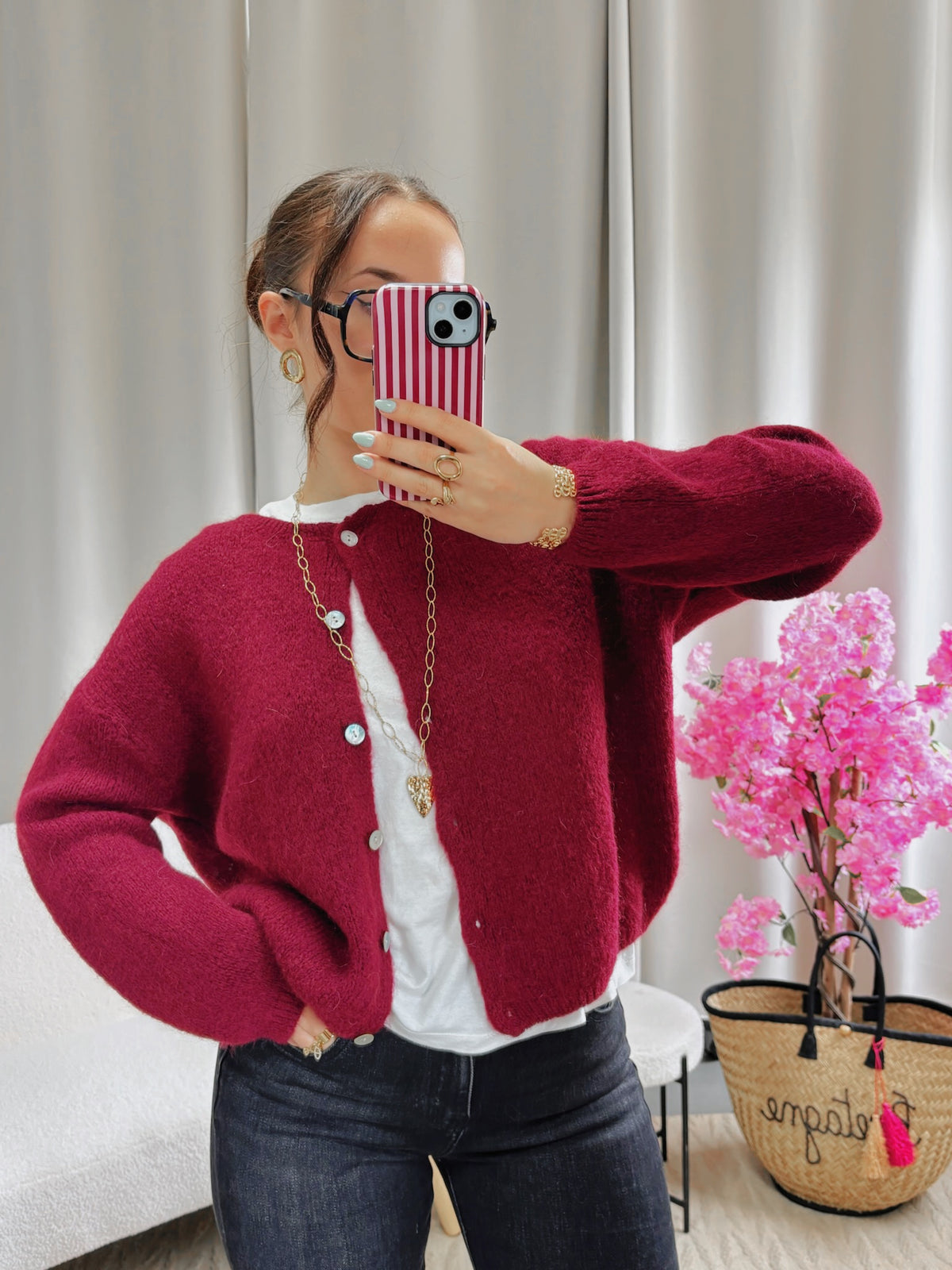 Cardigan COZY bordeaux