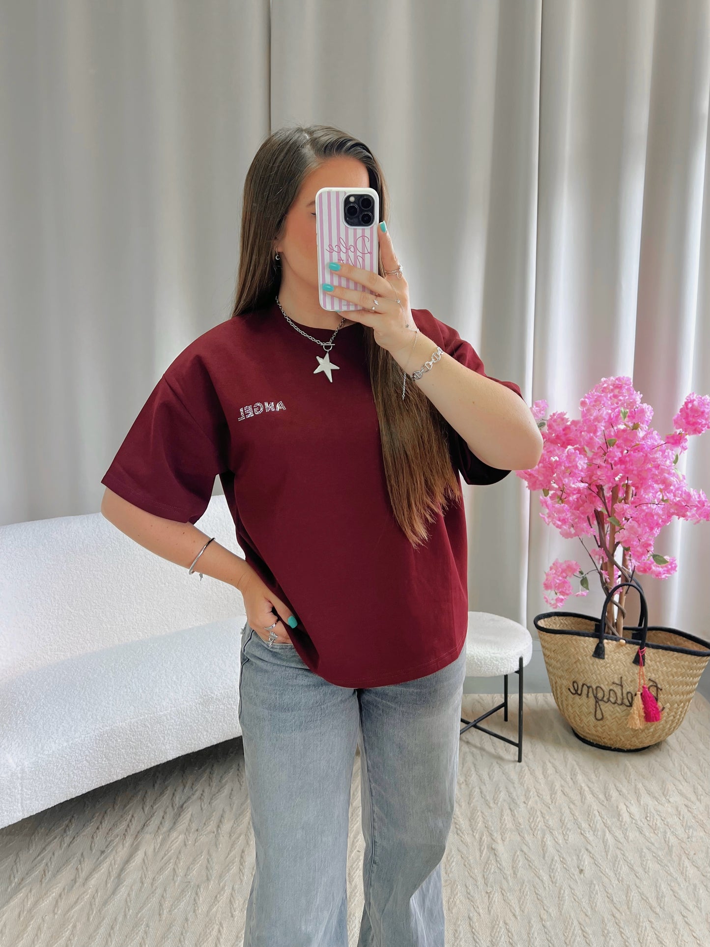 T-shirt ANGEL bordeaux