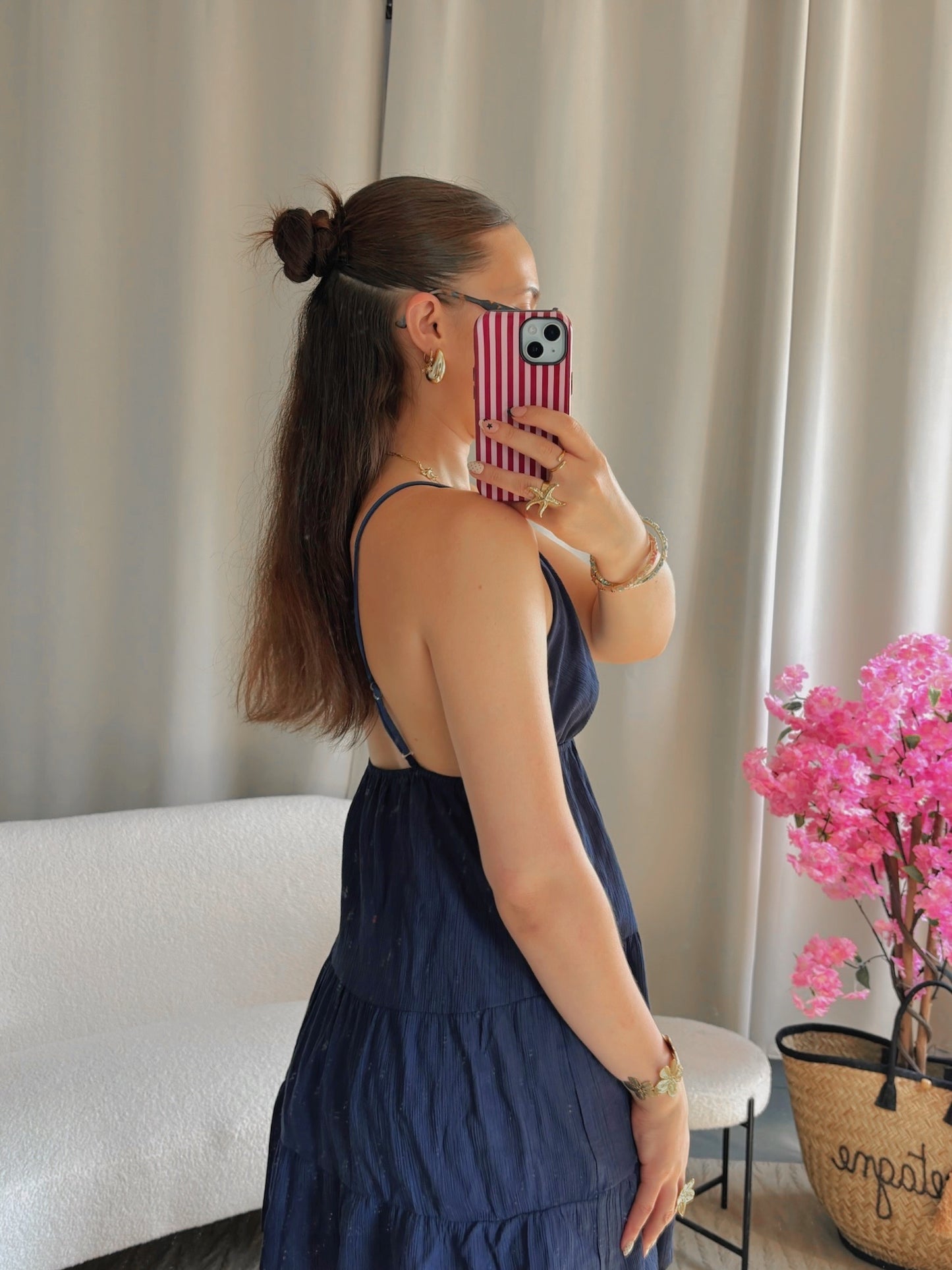 Robe SOLEIL courte bleu marine