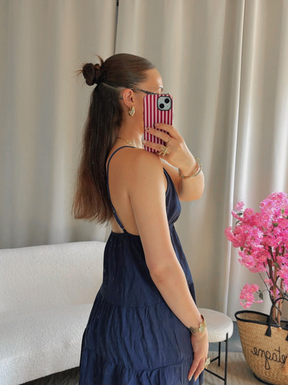 Robe SOLEIL courte bleu marine