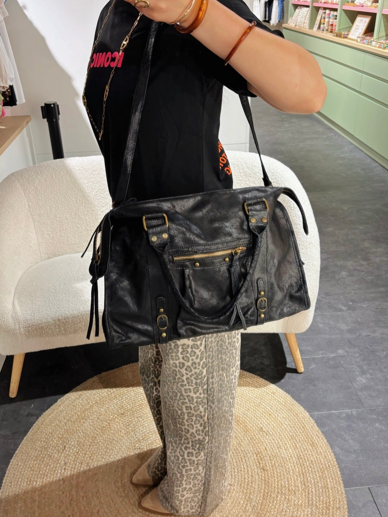Sac PANAM noir brossé GRAND modèle