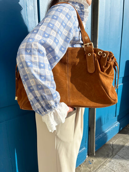 Sac GEREL camel en daim grand modèle