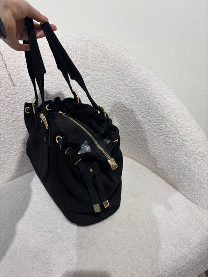 Sac GEREL noir en daim moyen modèle