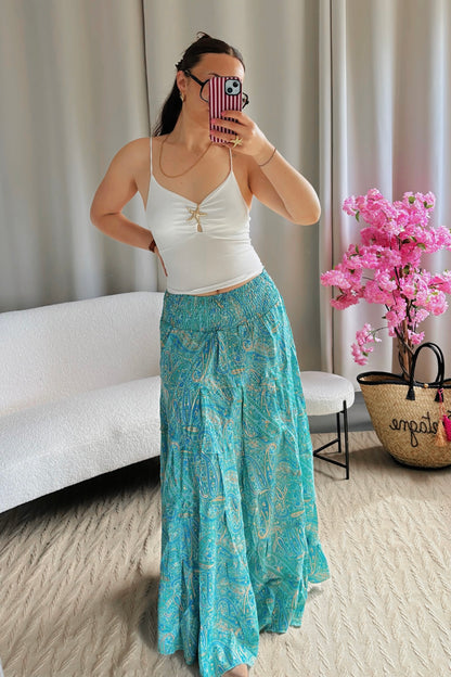 Jupe BOHÈME turquoise