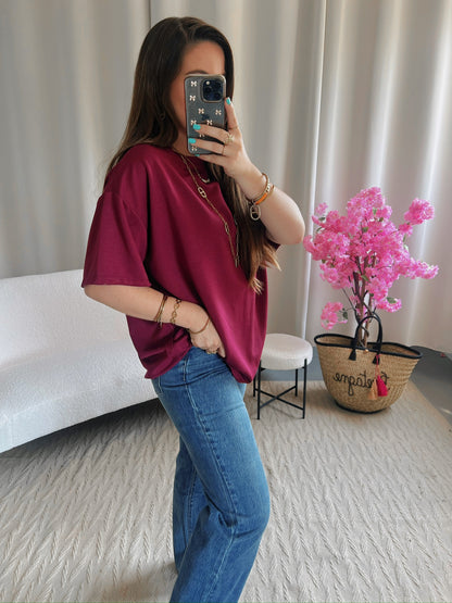 T-shirt CŒUR bordeaux