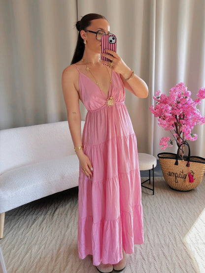 Robe SOLEIL longue rose