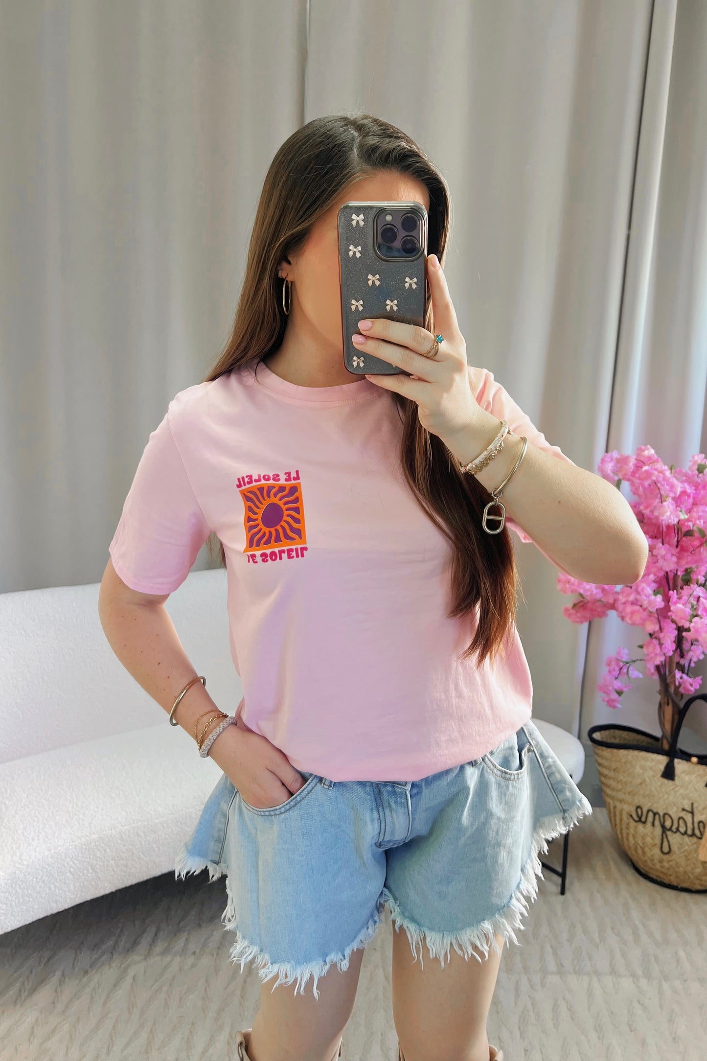 T-shirt LE SOLEIL rose clair