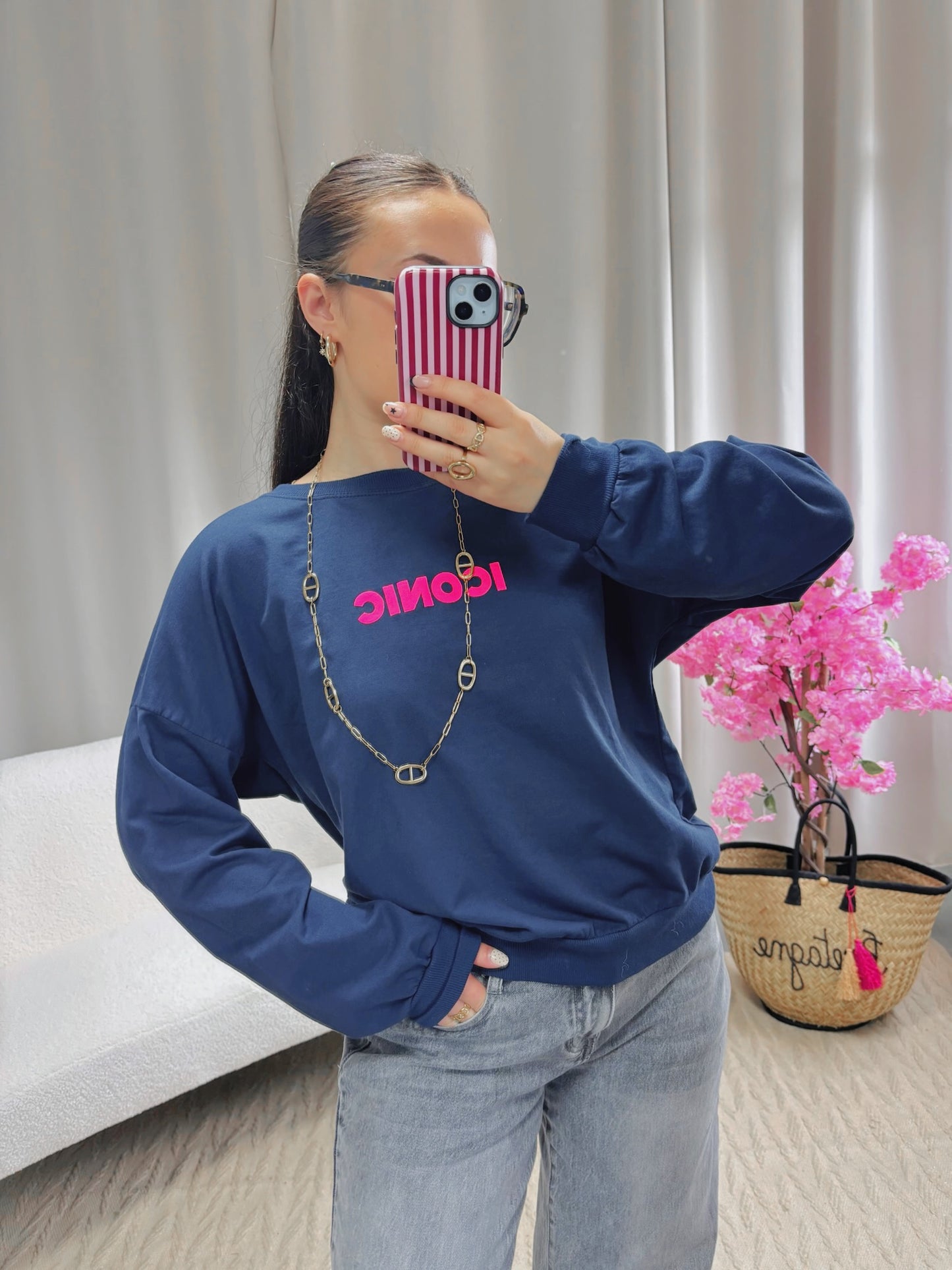 Sweat ICONIC bleu marine