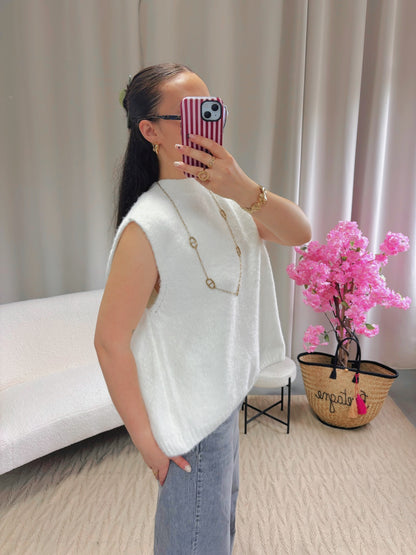 Pull dos nu SIENNA blanc