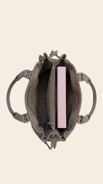 Sac BOSTON taupe en suédine