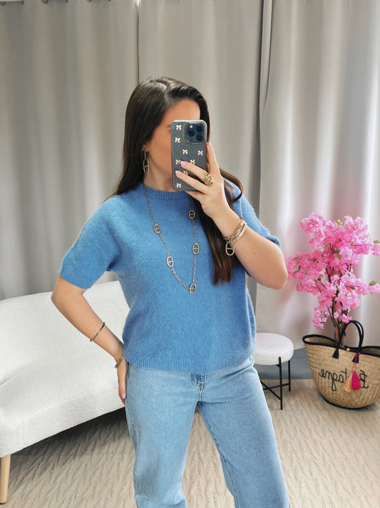 Pull MAËLYS bleu jean