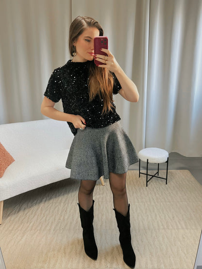 Top GLITTER noir
