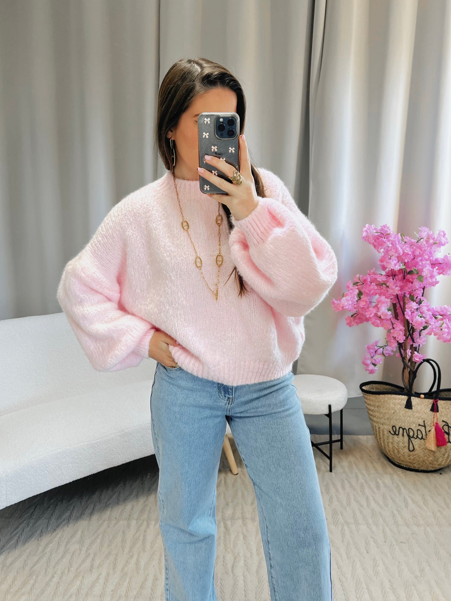 Pull FANNY rose clair