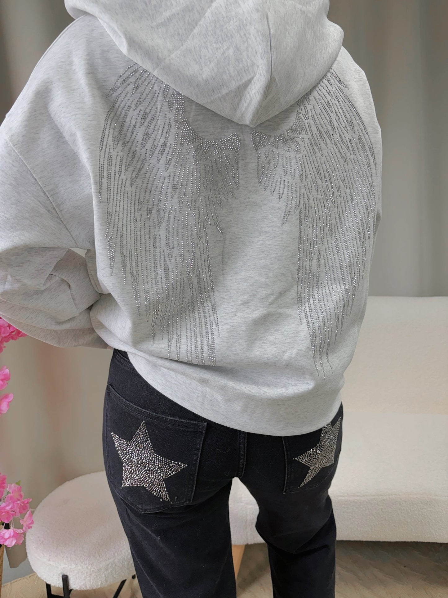 Sweat zippé ANGEL gris