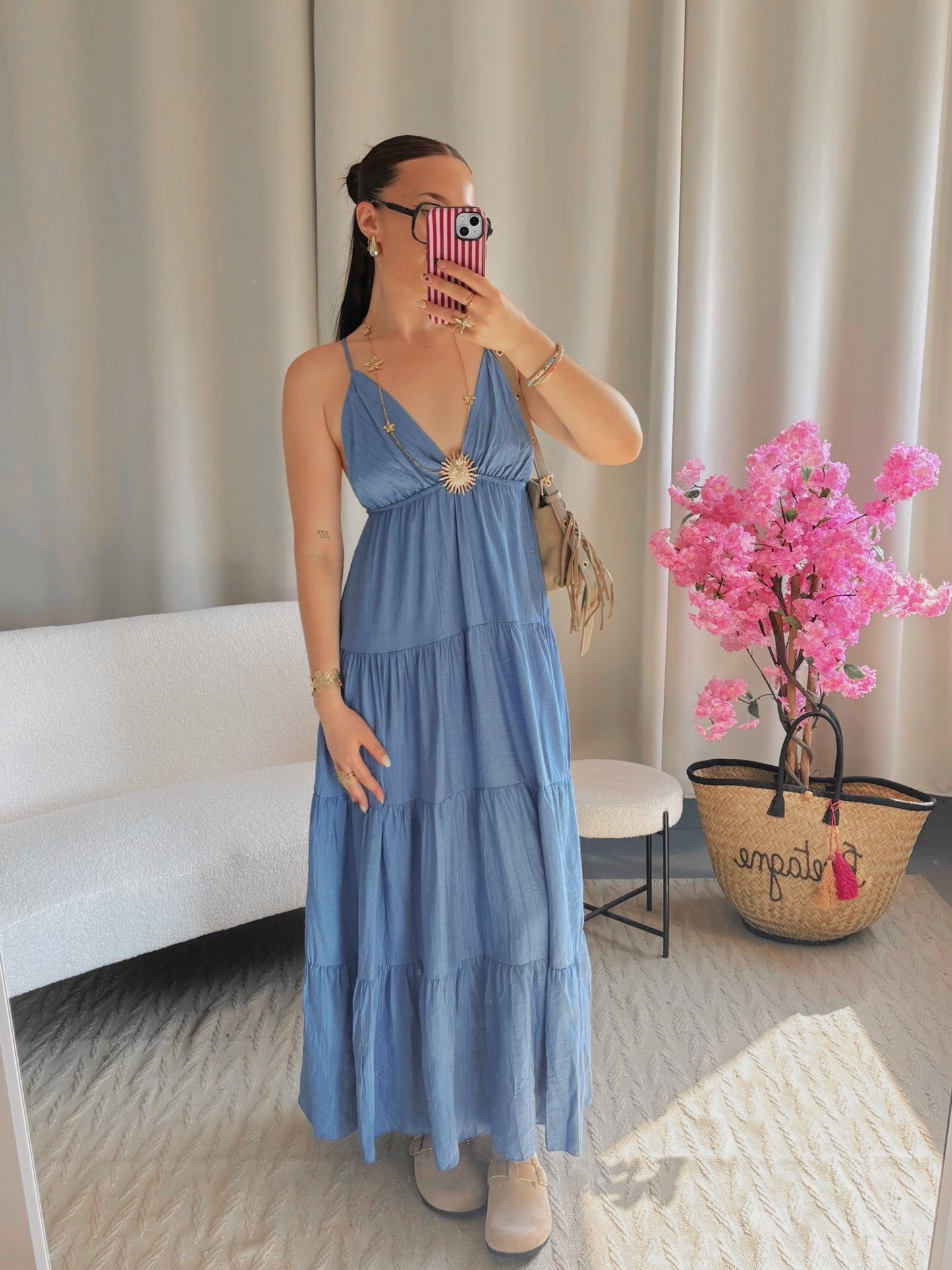 Robe SOLEIL longue bleu jean